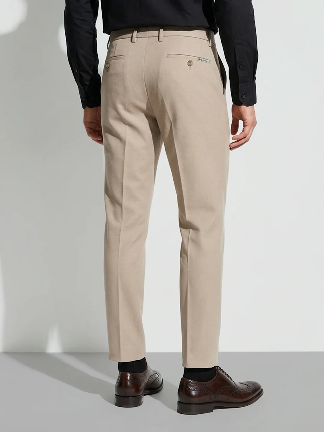 Beige Cropped Men's Chinos by Being Human Clothing - Image 3