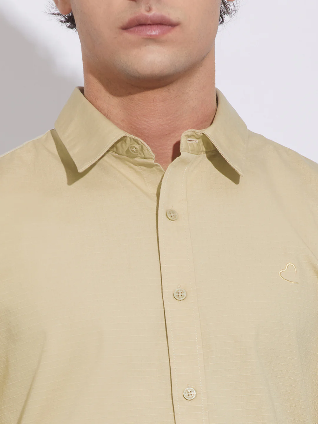 Beige Moderno Fit Regular Collar Men's Shirt by Being Human Clothing - Image 5
