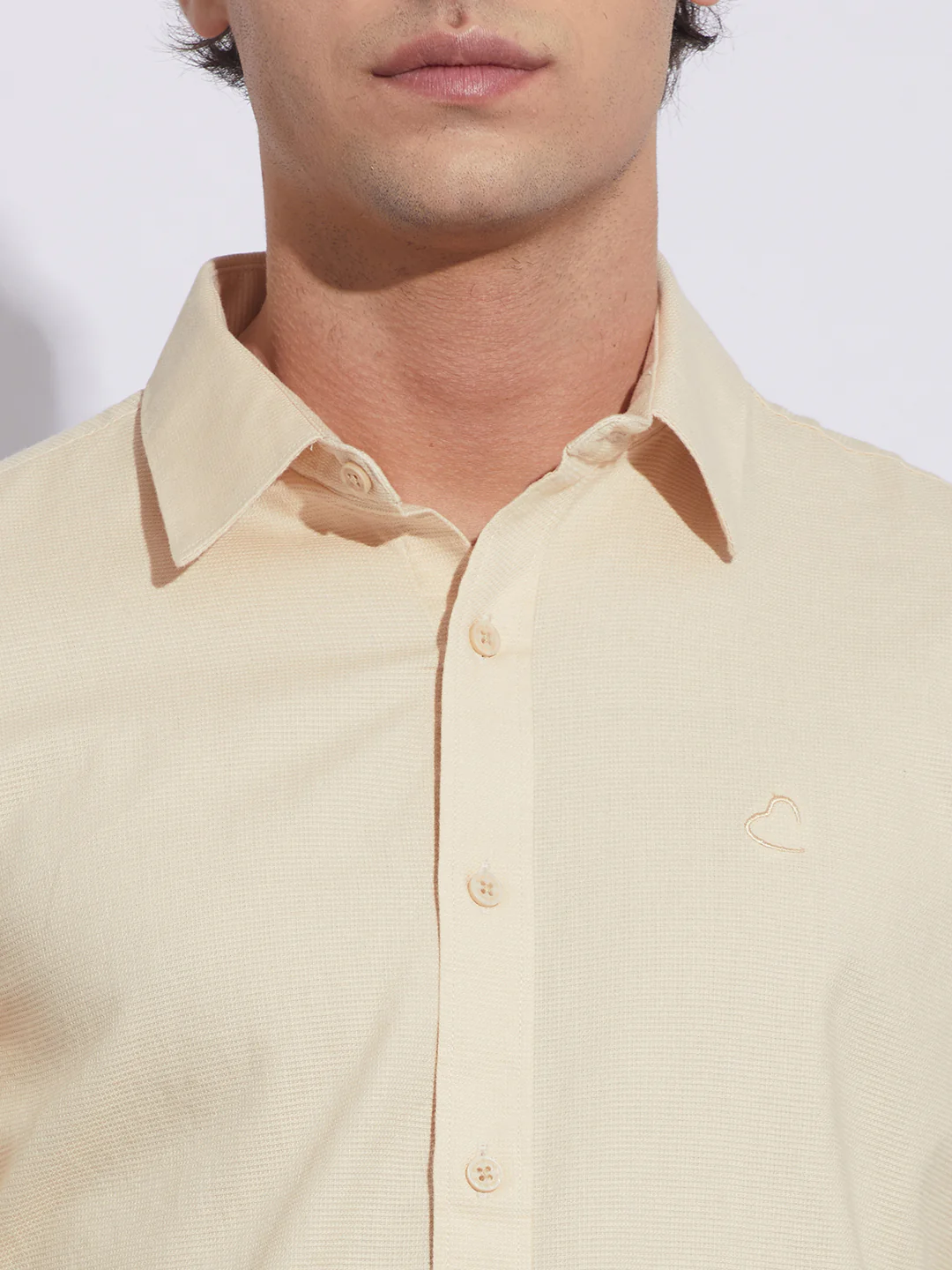 Beige Moderno Fit Regular Collar Shirt for Men by Being Human Clothing - Image 5