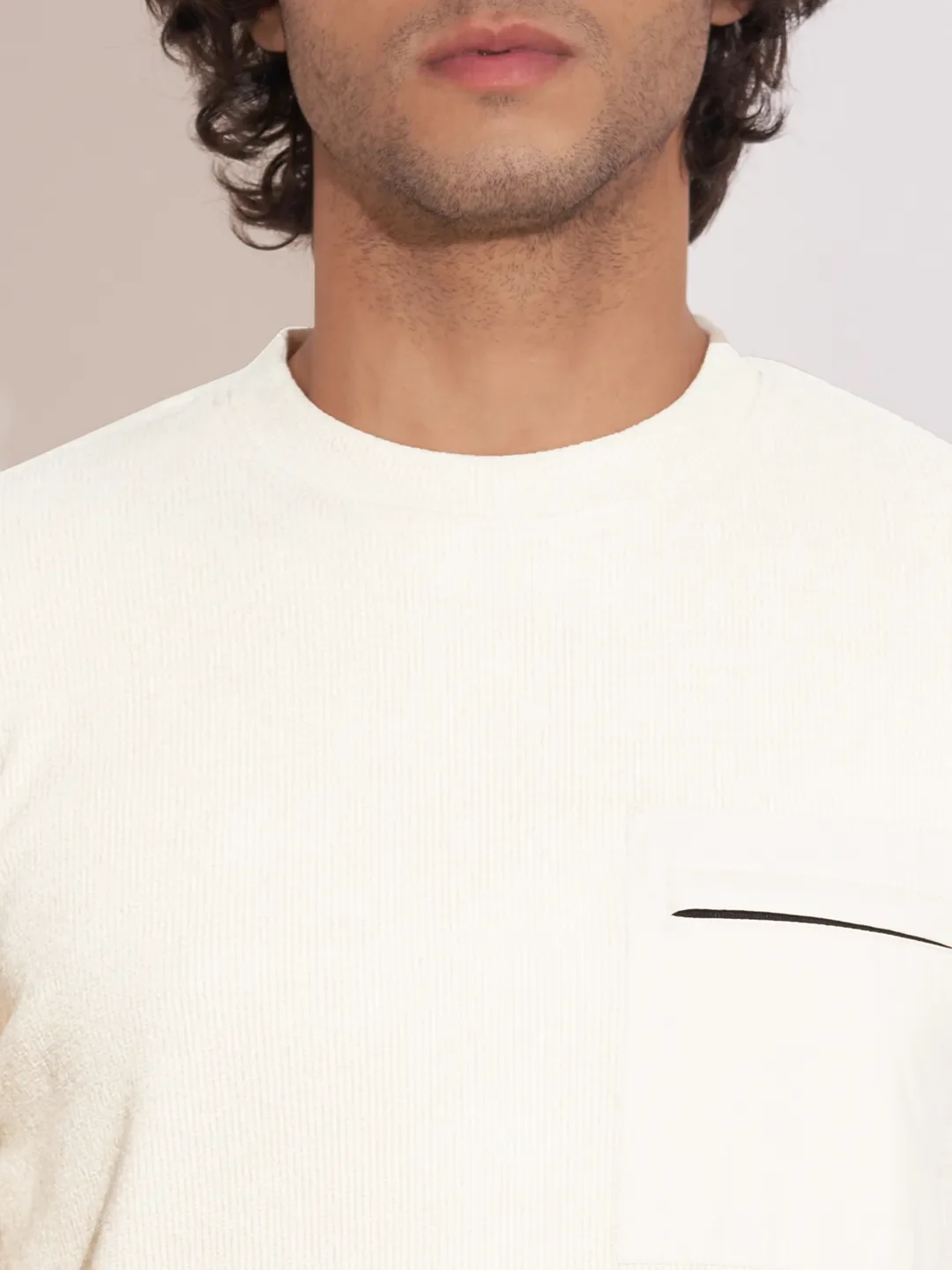Beige Regular Fit Round Neck Long Sleeves Men's Sweatshirt by Being Human Clothing - Image 5
