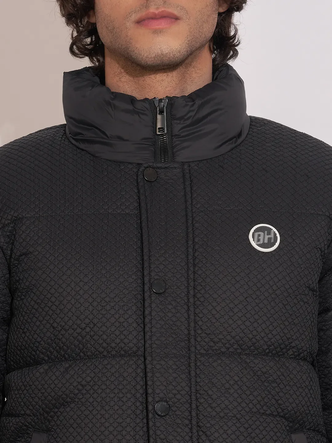 Black Regular Fit Men's Jacket by Being Human Clothing - Image 5