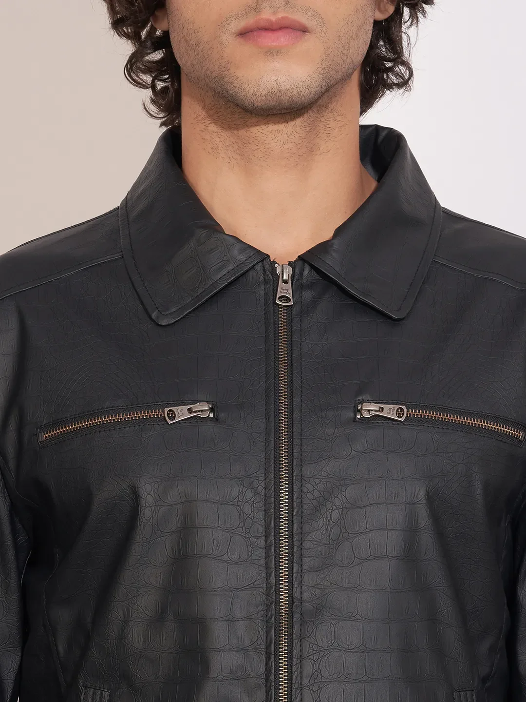Black Regular Fit Long Sleeves Polyester Men's Jacket by Being Human Clothing - Image 5