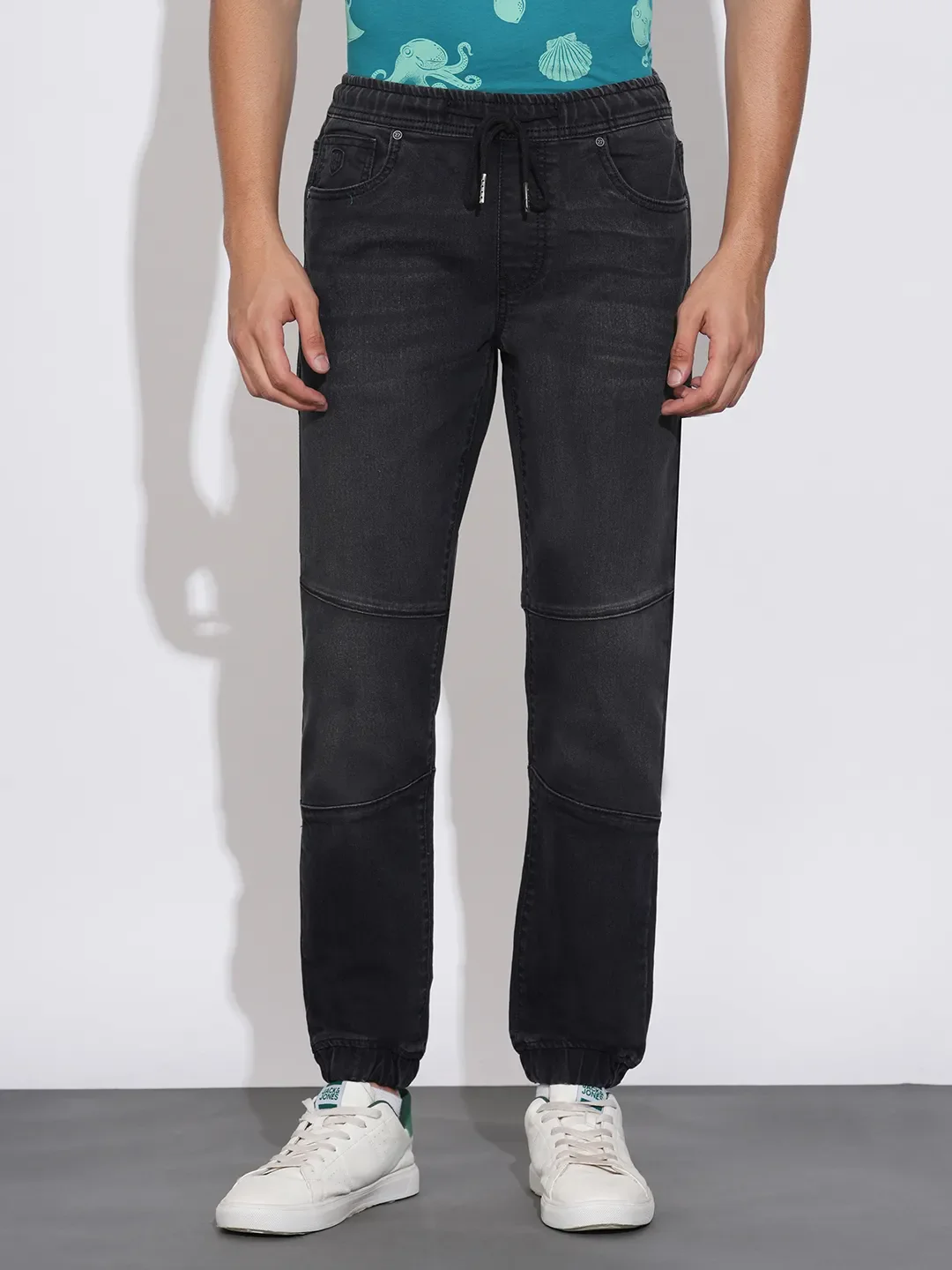 Black Slim Fit Joggers For Men By Being Human Clothing