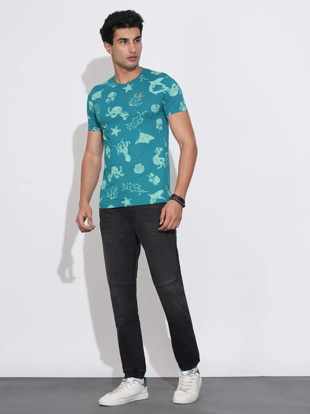 Black Slim Fit Joggers For Men By Being Human Clothing - Image 4