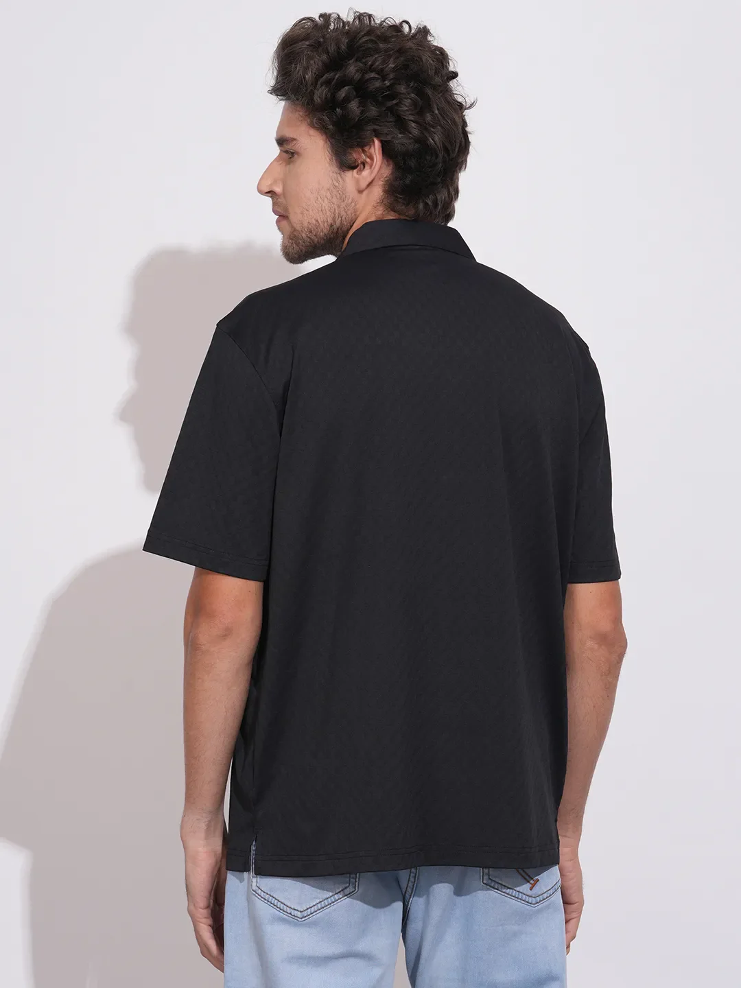 Black Moderno Fit Regular Collar Men's Shirt by Being Human Clothing - Image 3