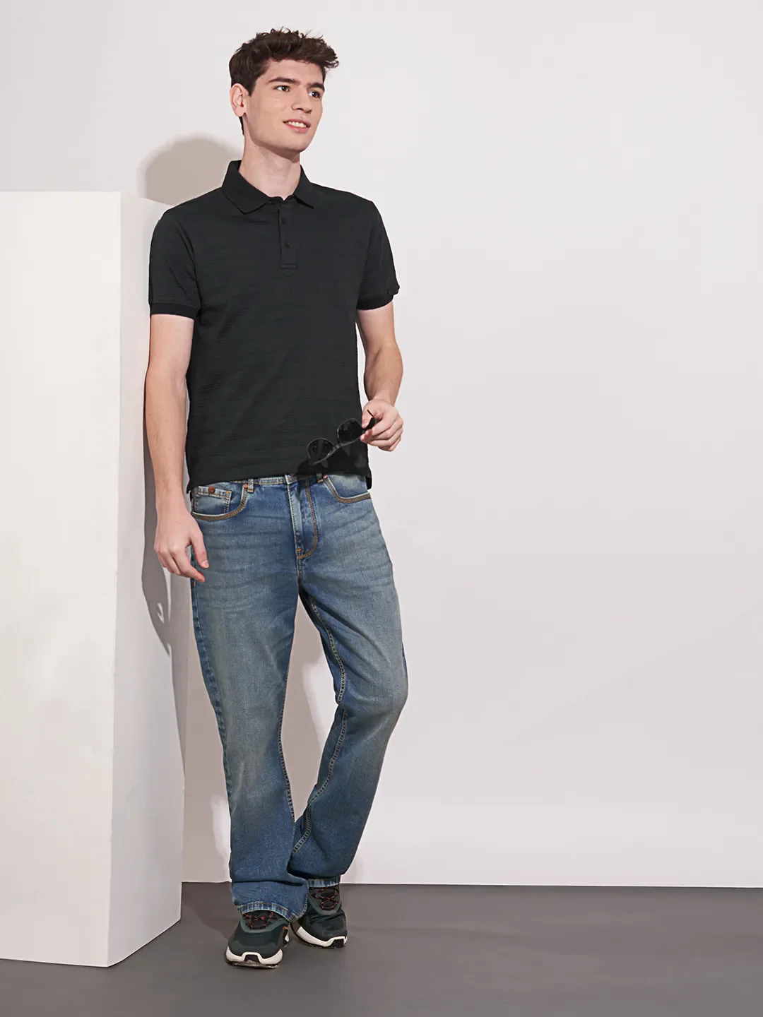 Blue Regular Fit Men's Polo T-Shirt by Being Human Clothing - Image 4