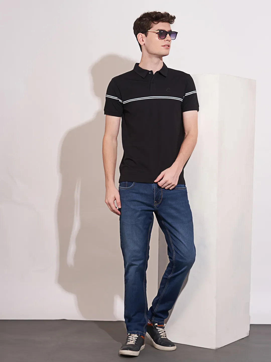 Black Regular Fit Men's Polo T-Shirt by Being Human Clothing - Image 4
