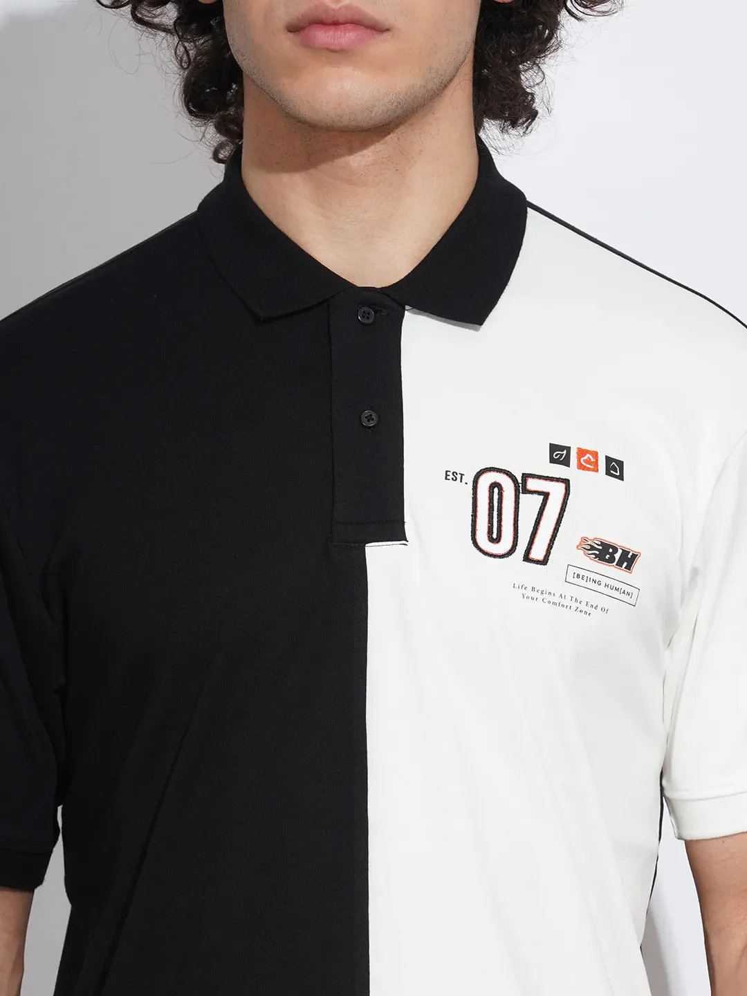 Blue Regular Fit Men's Polo T-Shirt by Being Human Clothing - Image 5