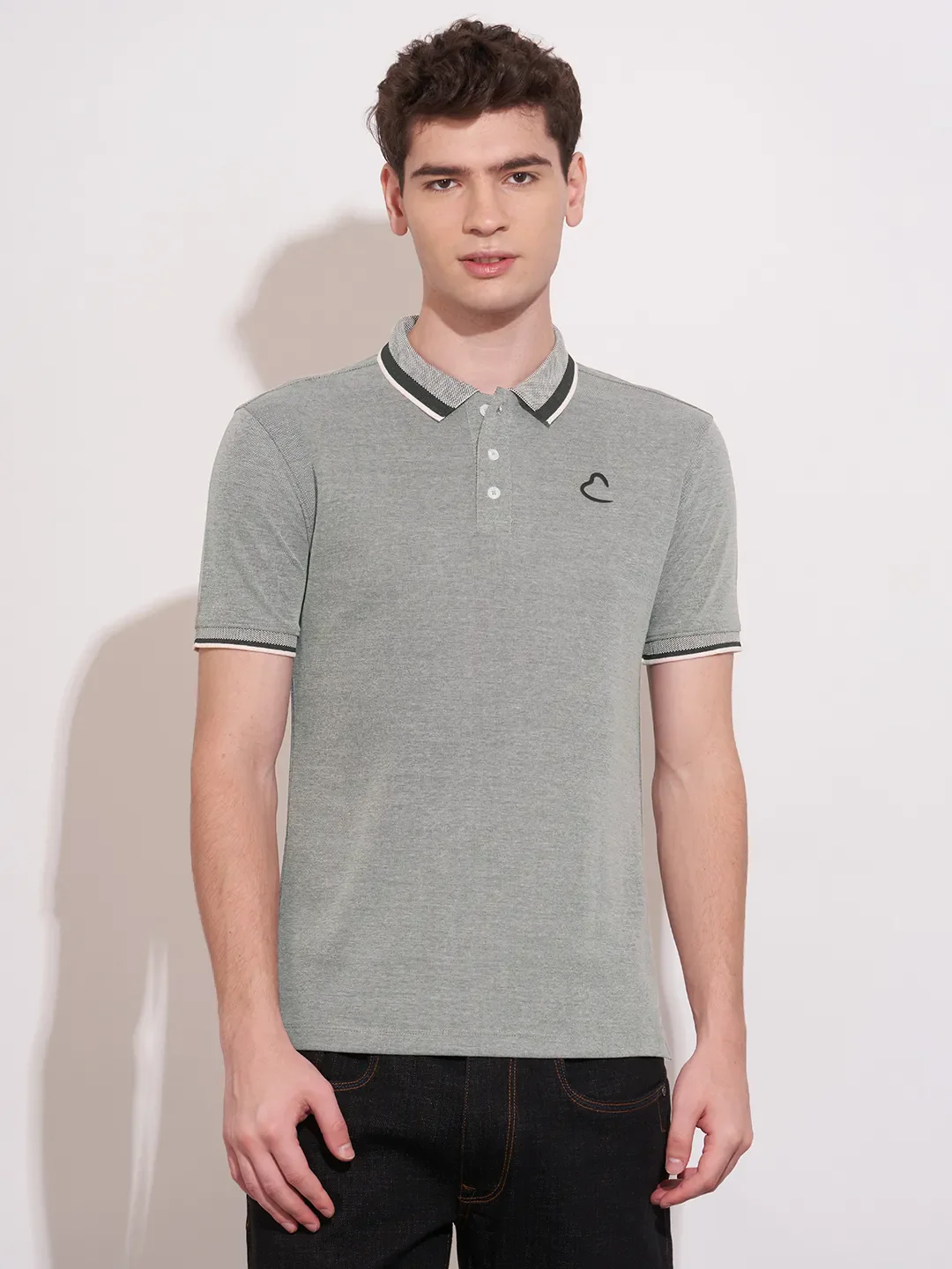 Black Regular Fit Men's Polo T-Shirt by Being Human Clothing