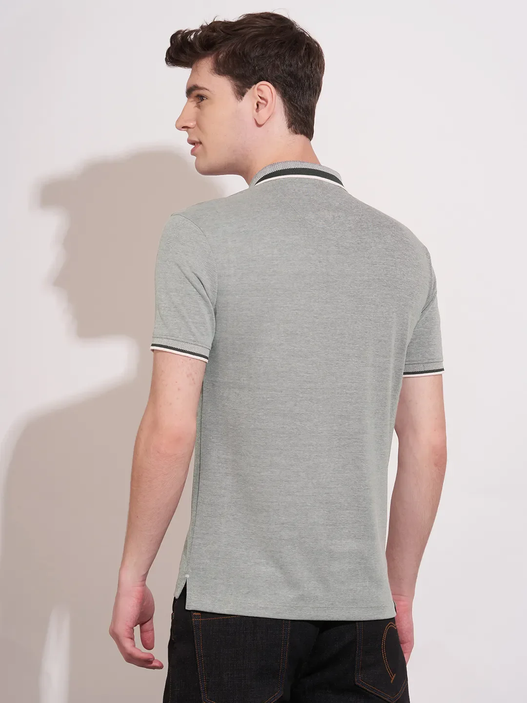 Black Regular Fit Men's Polo T-Shirt by Being Human Clothing - Image 3