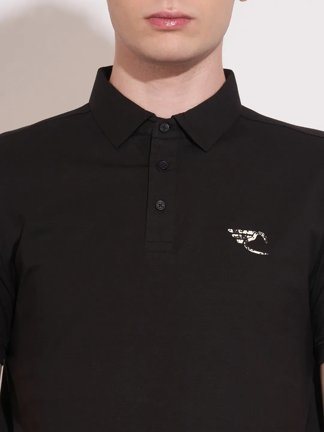 Black Regular Fit Men's Polo T-Shirt by Being Human Clothing - Image 5