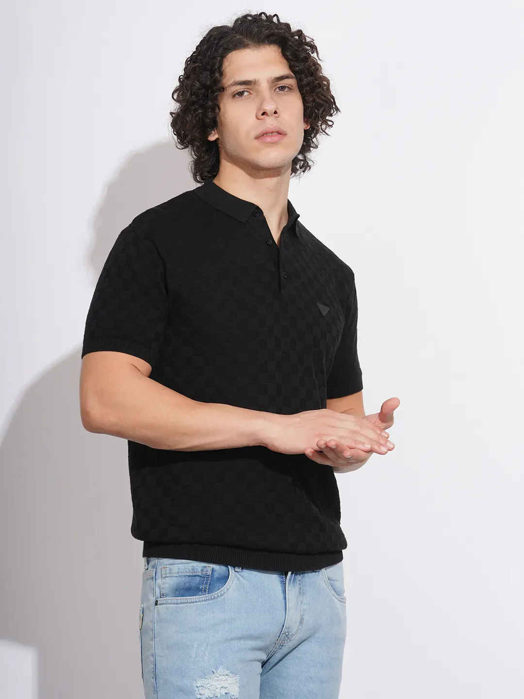 Blue Regular Fit Men's Polo T-Shirt by Being Human Clothing - Image 2