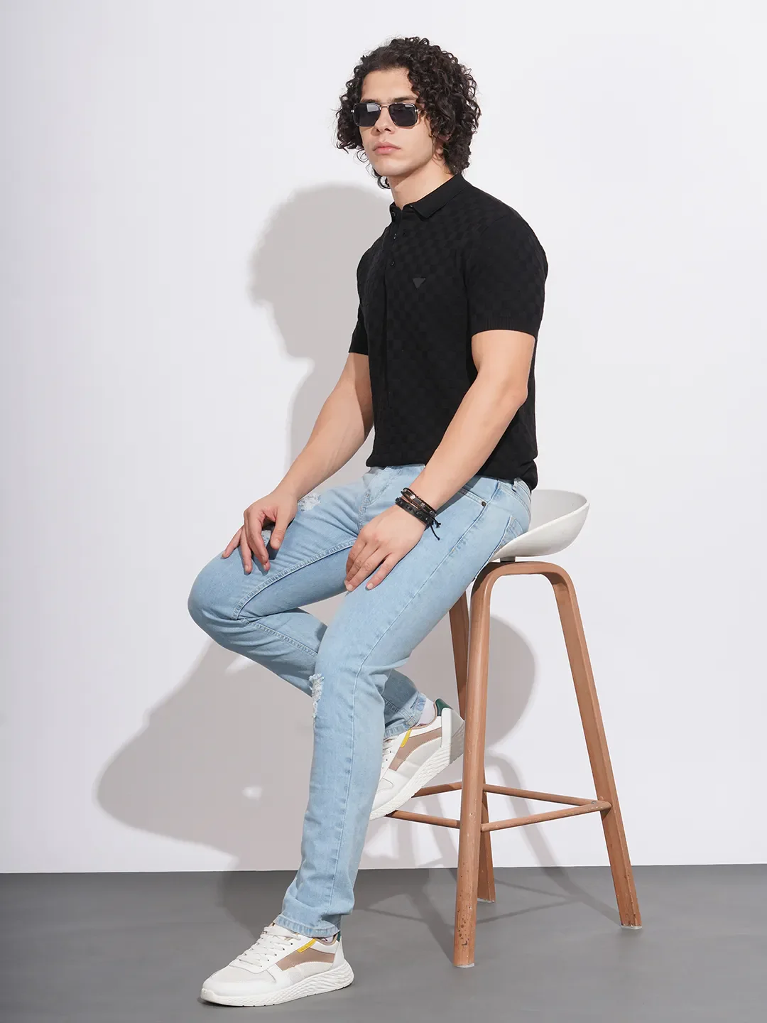 Blue Regular Fit Men's Polo T-Shirt by Being Human Clothing - Image 4