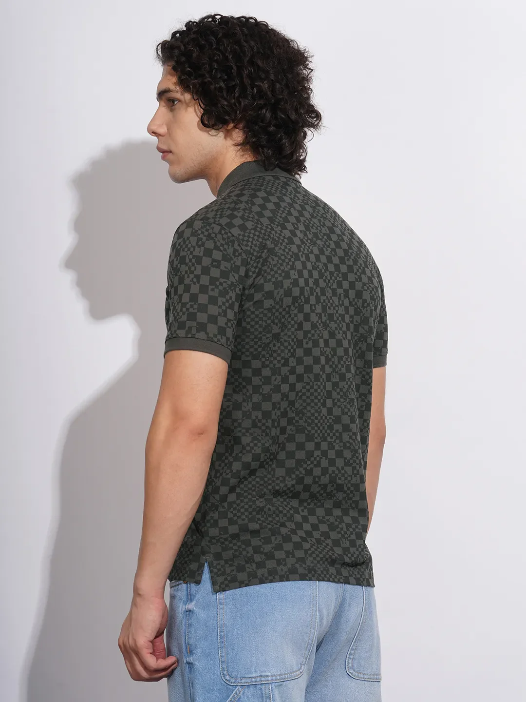 Black Regular Fit Men's Polo T-Shirt by Being Human Clothing - Image 3