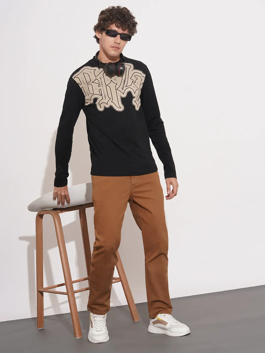 Blue Moderno Fit Men's Long Sleeves T-Shirt by Being Human Clothing - Image 4