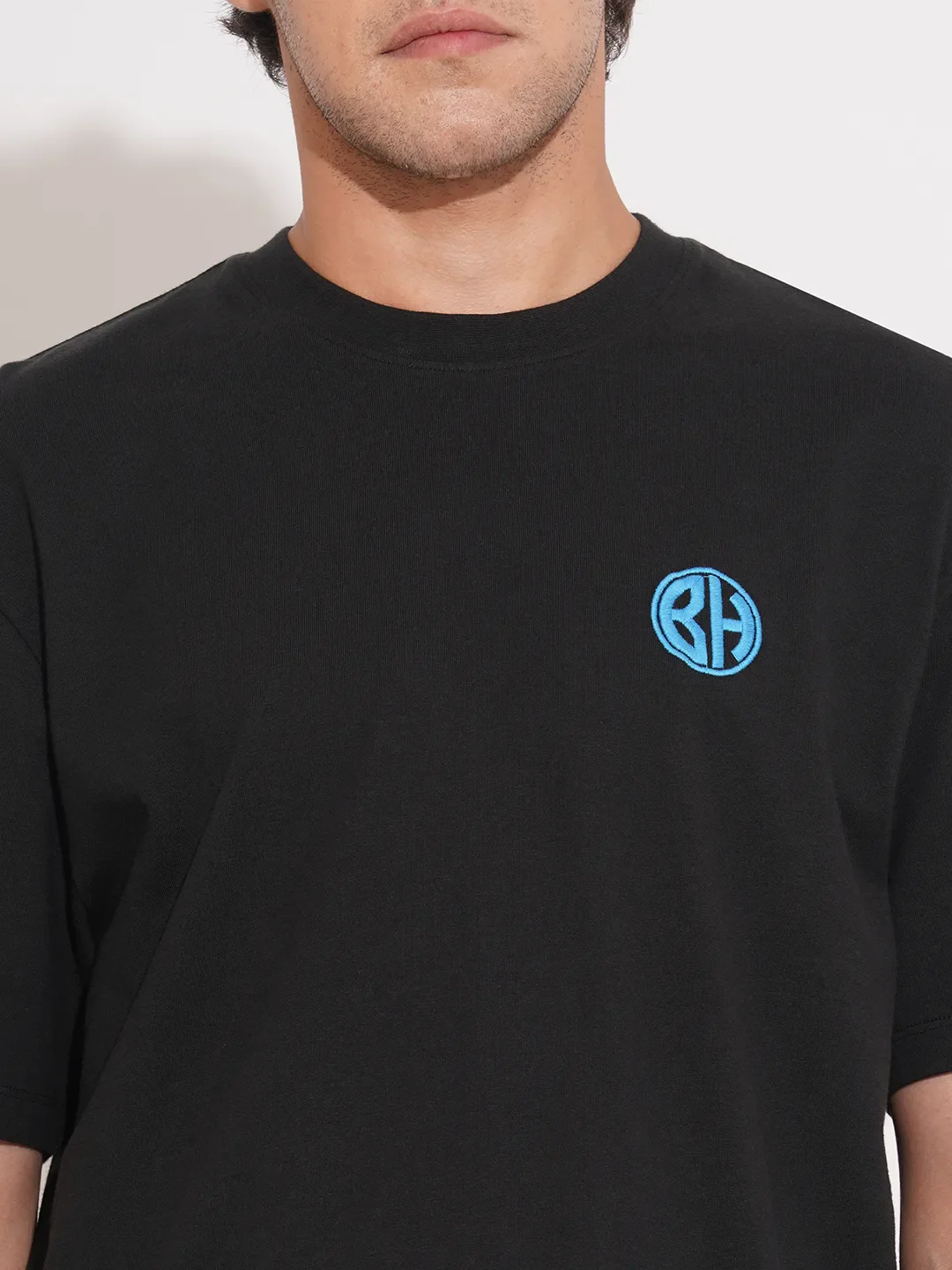 Black Easy Fit Round Neck Men's T-Shirt by Being Human Clothing - Image 5
