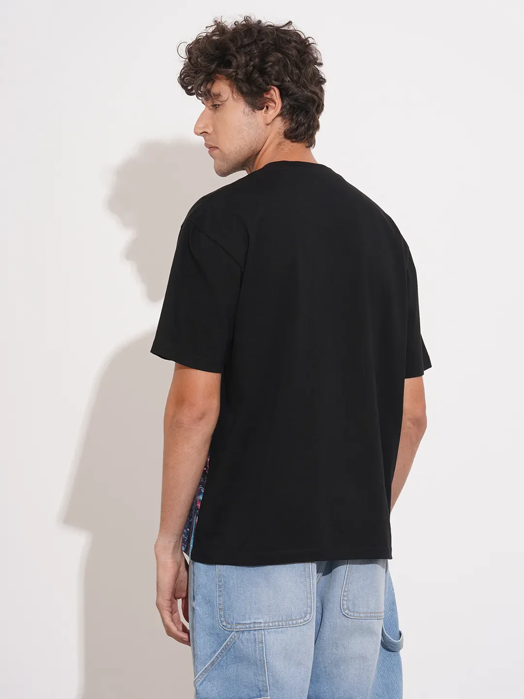 Black Easy Fit Round Neck Men's T-Shirt by Being Human Clothing - Image 3