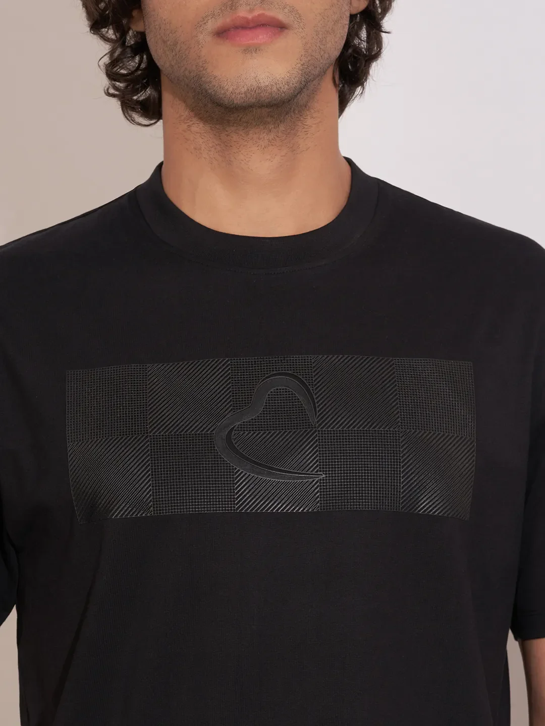Black Easy Fit Round Neck Men's T-Shirt by Being Human Clothing - Image 5