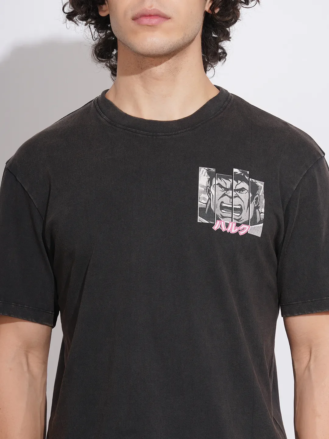 Black Easy Fit Round Neck Men's T-Shirt by Being Human Clothing - Image 5