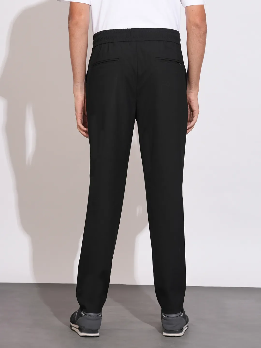 Black Cropped Fit Chinos For Men By Being Human Clothing - Image 3