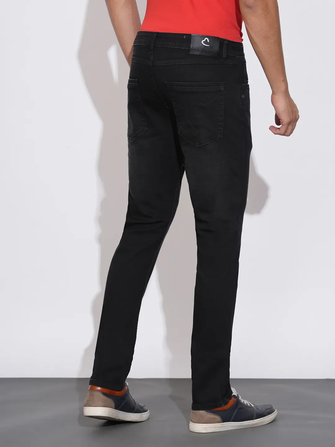 Black Slim Fit Denims For Men By Being Human Clothing - Image 3