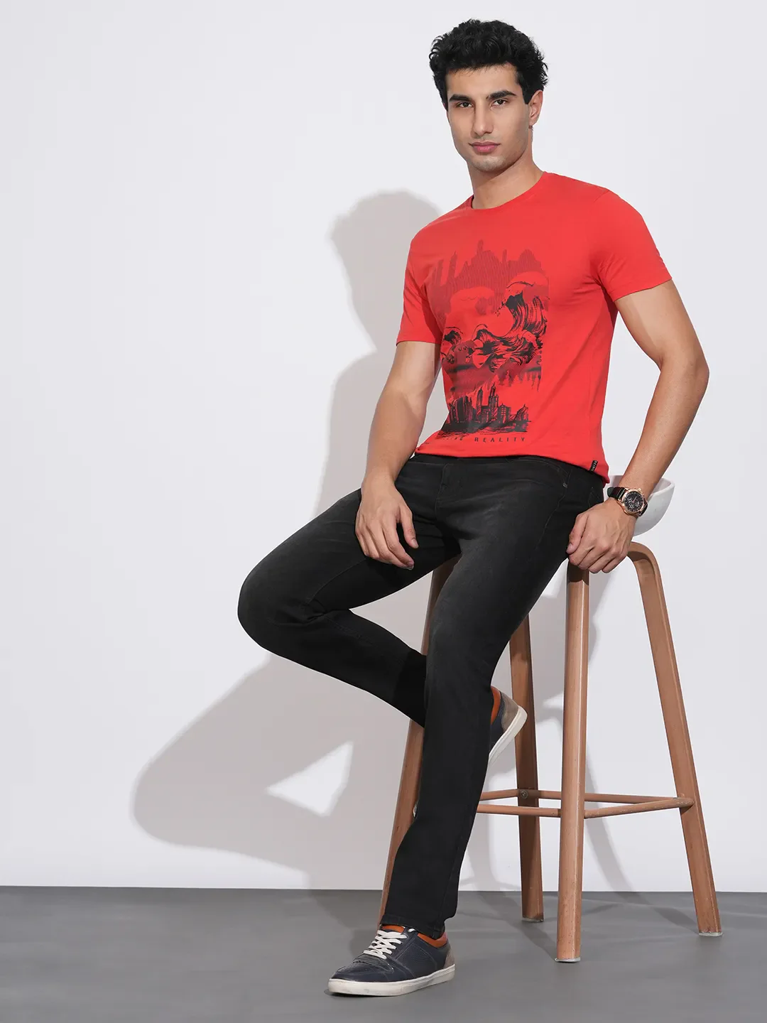 Black Slim Fit Denims For Men By Being Human Clothing - Image 4