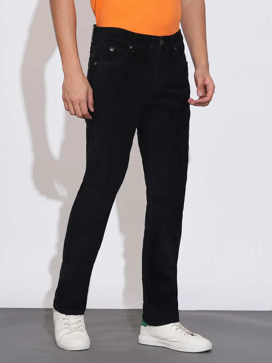 Black Straight Fit Denims For Men By Being Human Clothing - Image 2