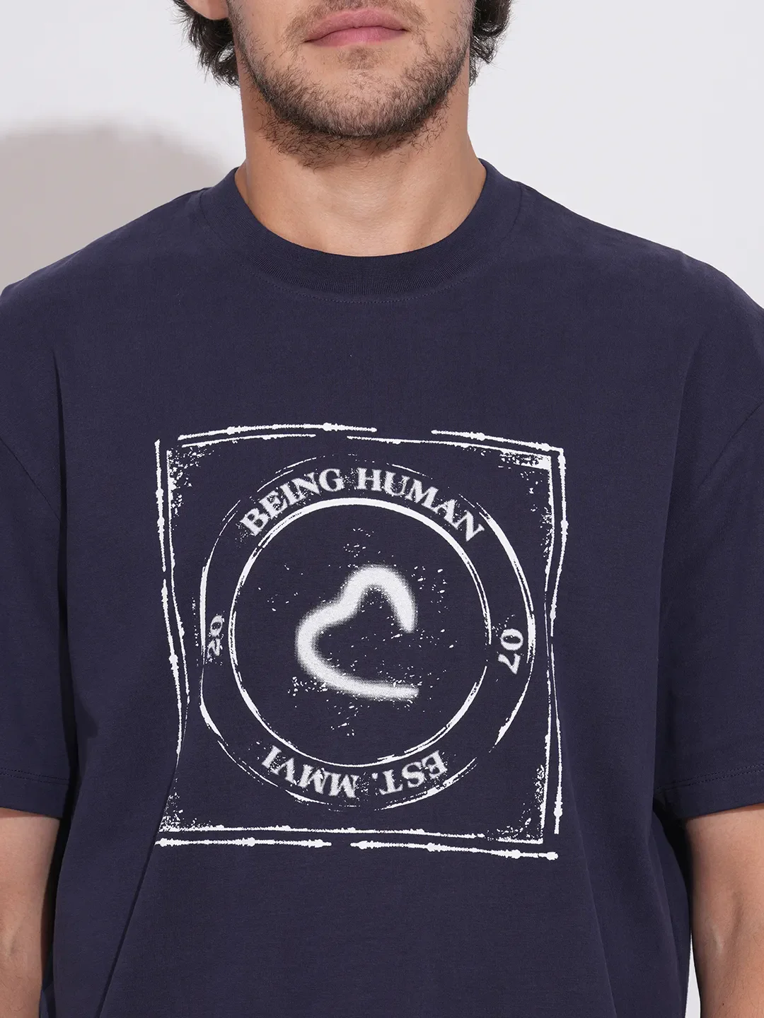 Blue Easy Fit Men's Short Sleeves T-Shirt by Being Human Clothing - Image 5
