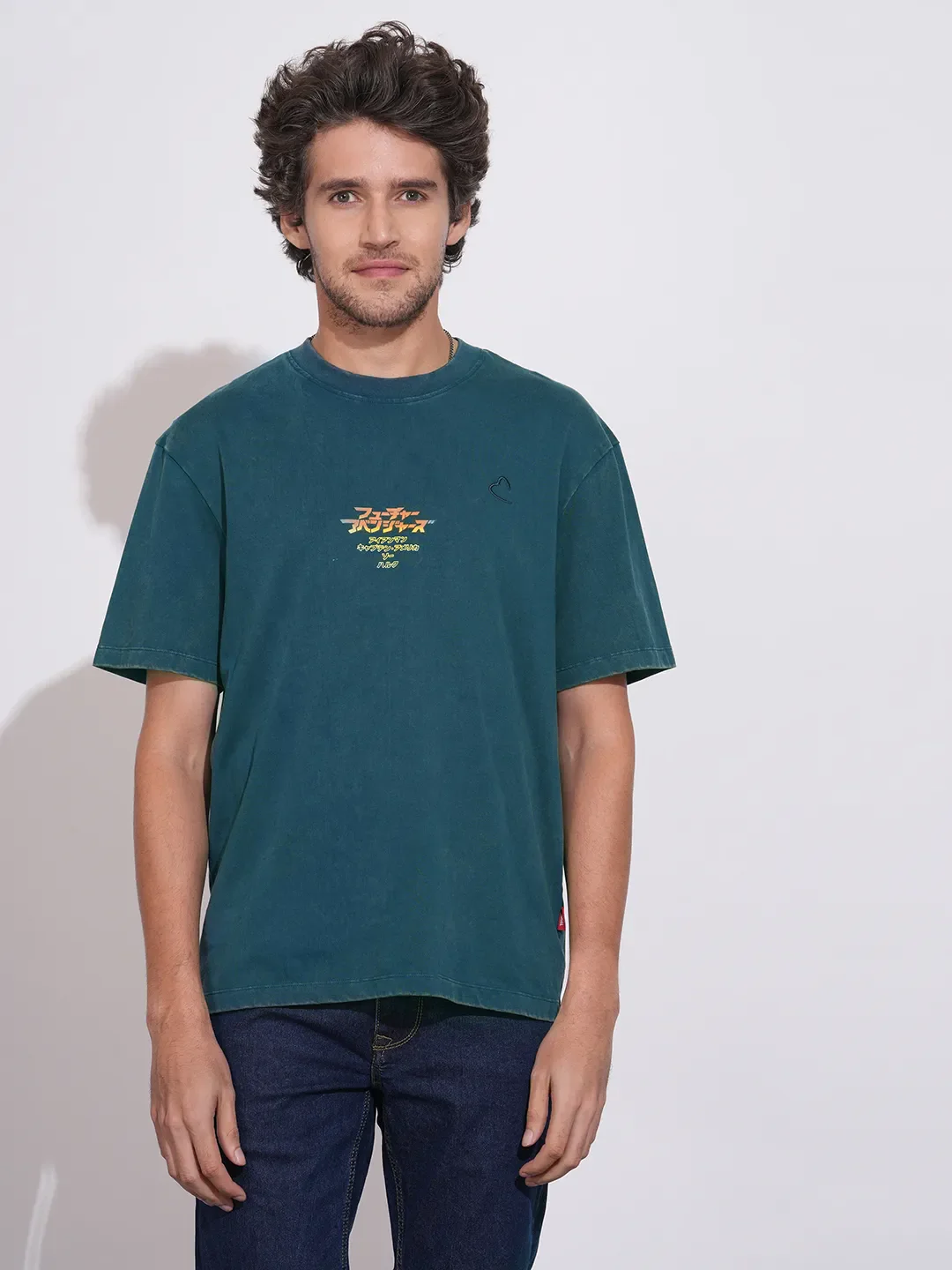 Blue Easy Fit Round Neck Men's T-Shirt by Being Human Clothing