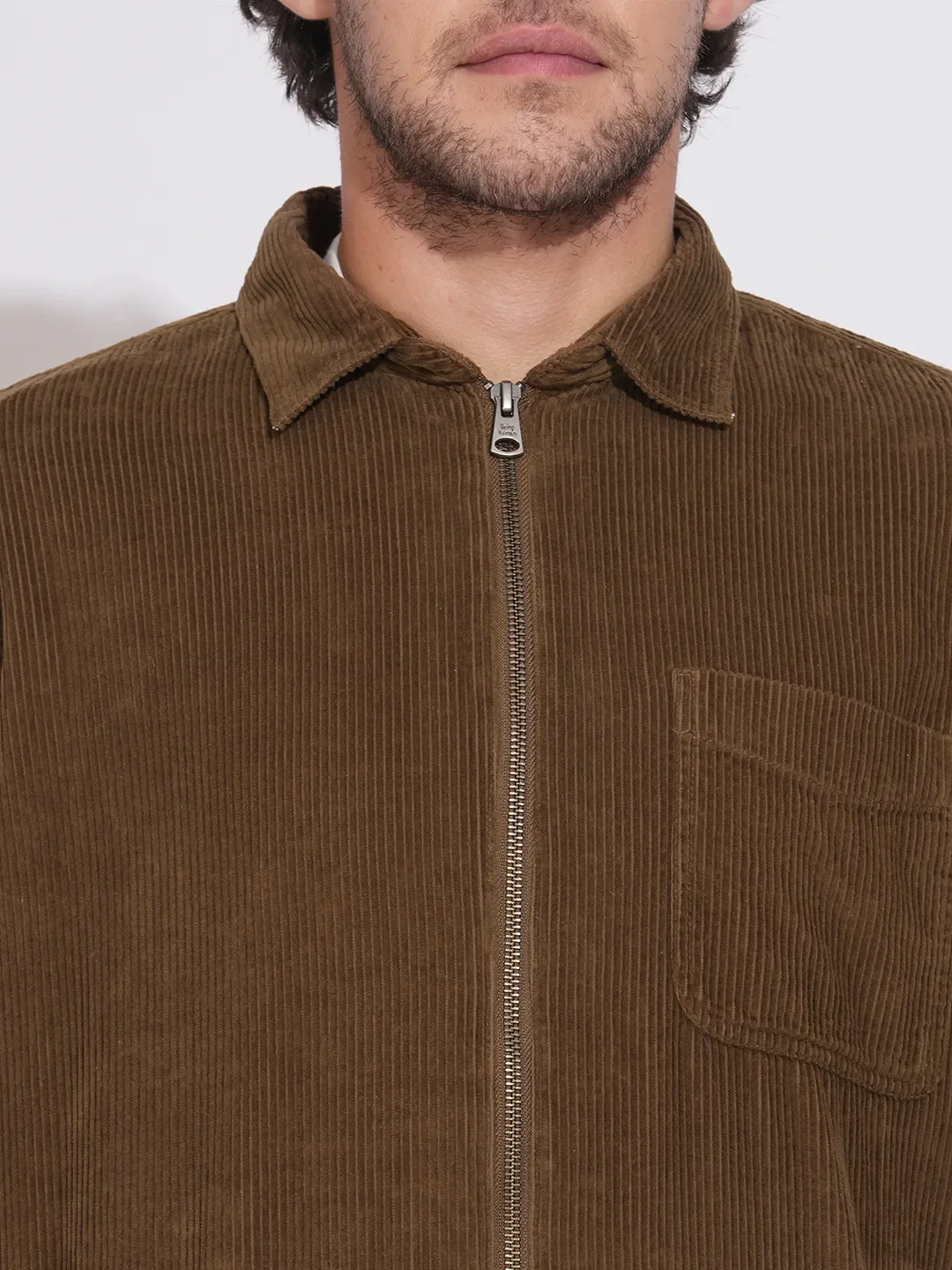 Brown Regular Fit Regular Collar Men's Shacket by Being Human Clothing - Image 5