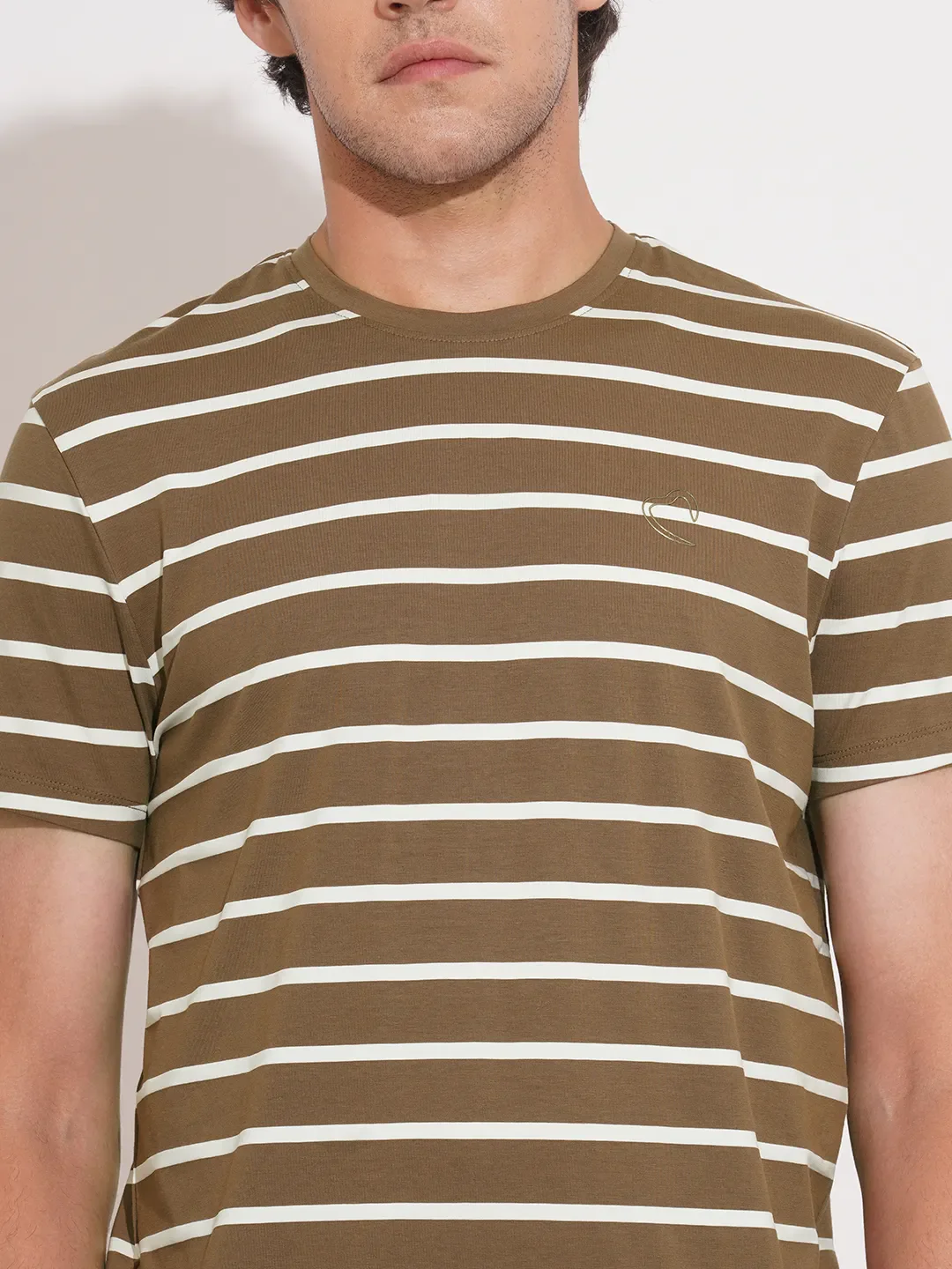 Brown Moderno Fit Round Neck Men's T-Shirt by Being Human Clothing - Image 5