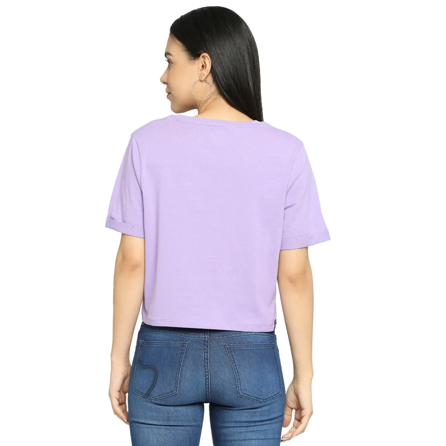 Beige Boxy Fit Round Neck Short Sleeves Cotton Women's T-Shirt by Being Human Clothing - Image 4