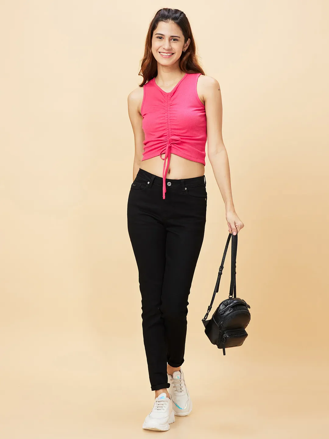 Black Mid Rise Skinny Fit Women's Denim By Being Human Clothing - Image 6