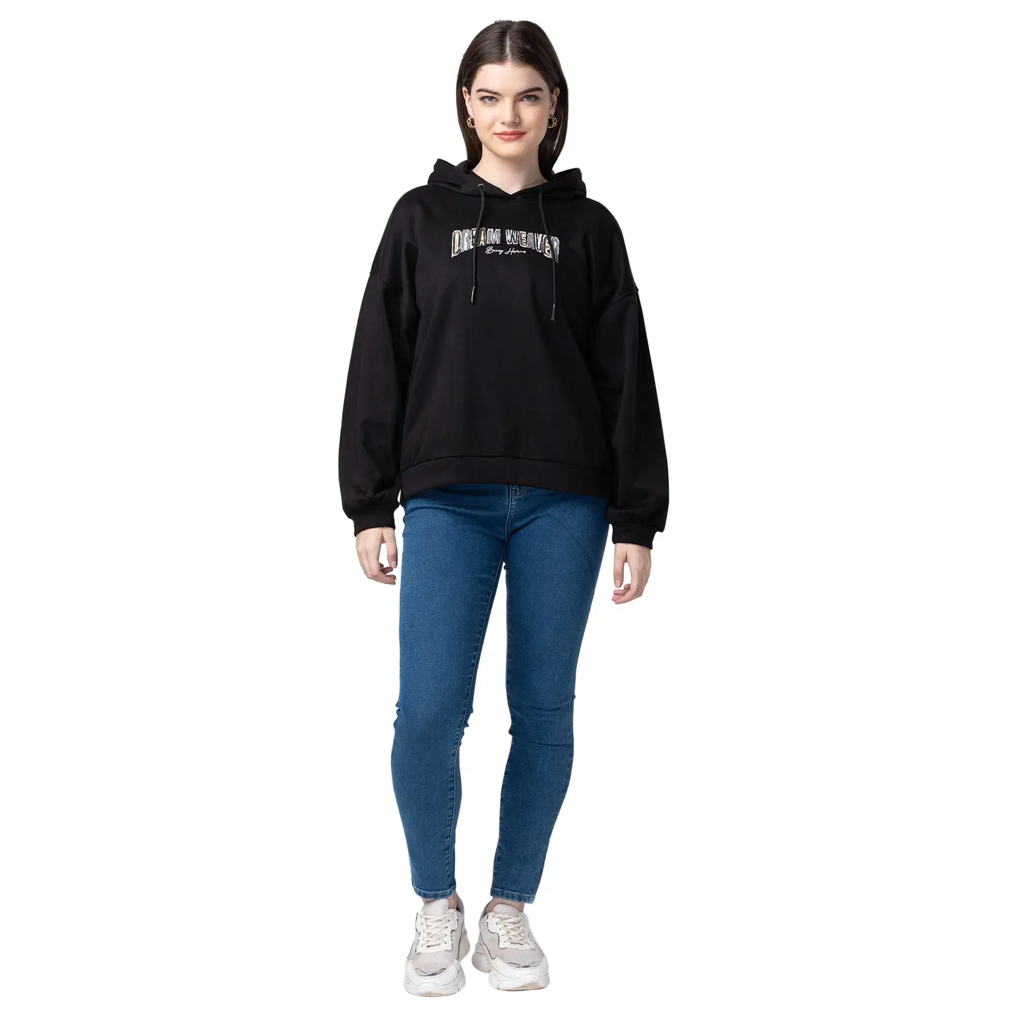 Black Long Sleeve Women's Hoodie By Being Human Clothing - Image 5
