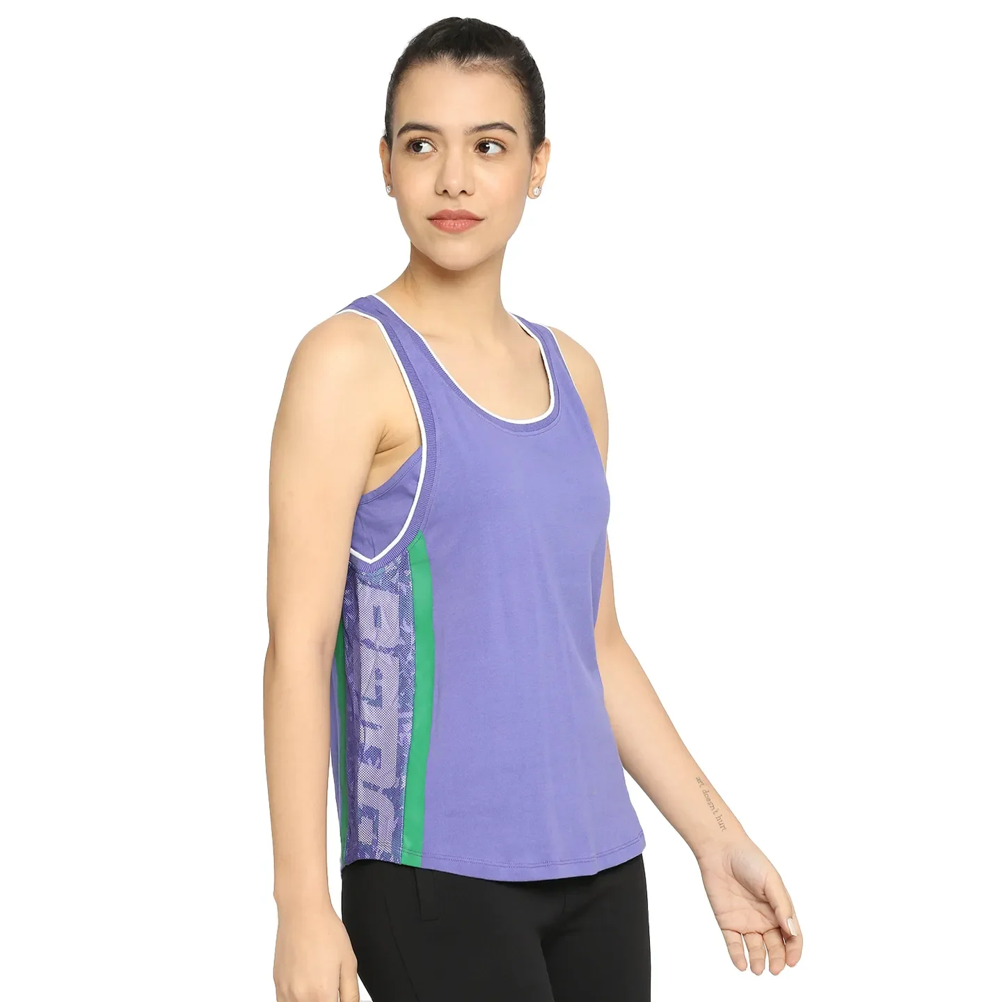 Lilac Semi Fit Women's Cotton Tank Top By Being Human Clothing - Image 3