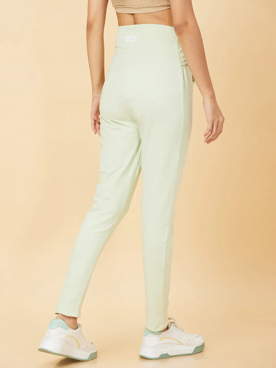 Green Skinny Fit Women's Cotton Leggings By Being Human Clothing - Image 4