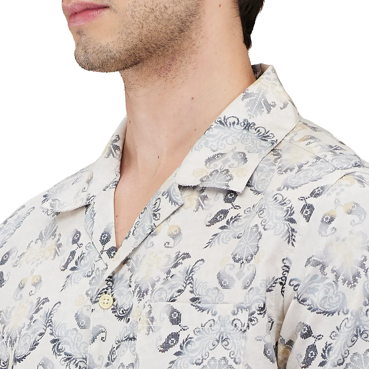 Beige Regular Fit Regular Collar Men's Shirt by Being Human Clothing - Image 5
