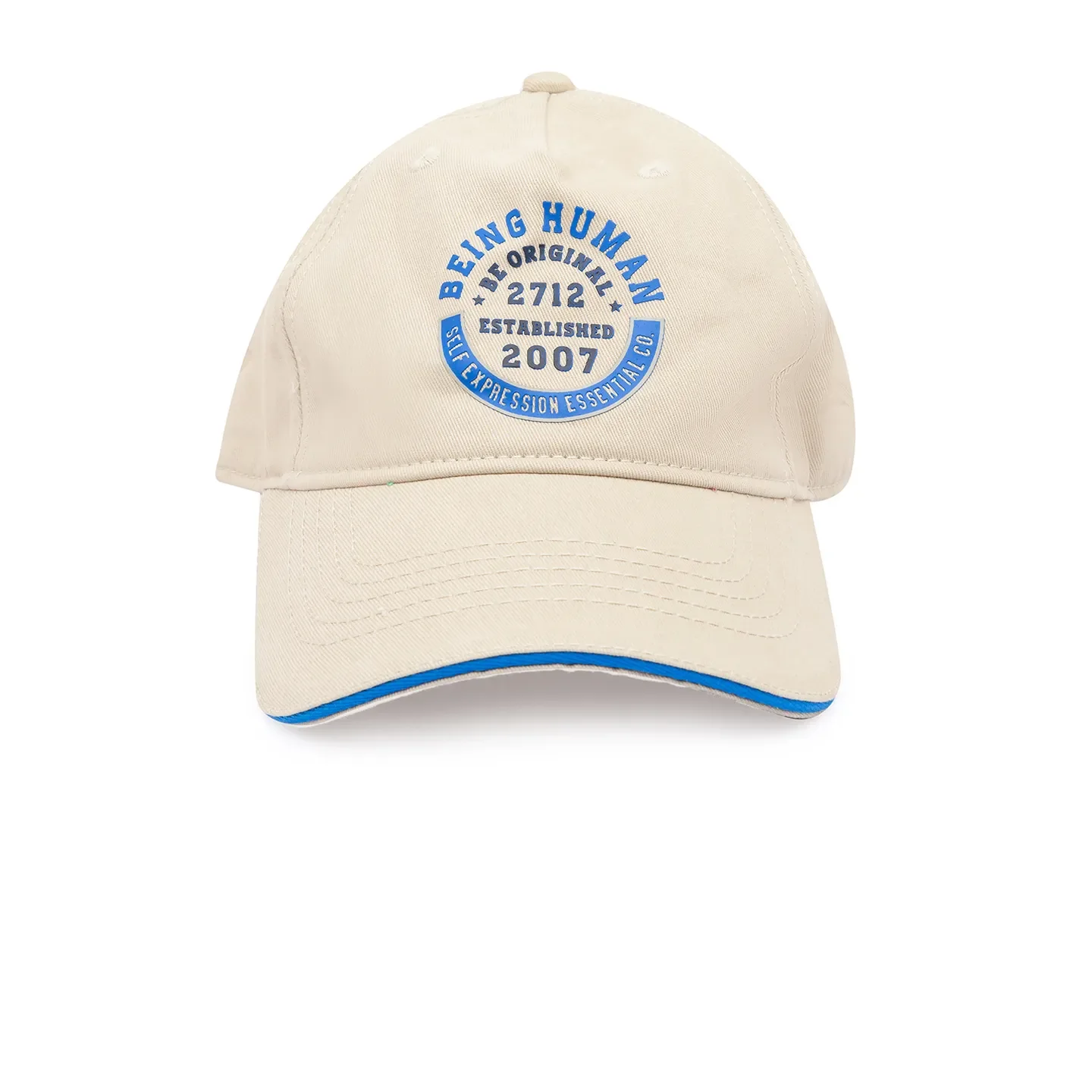 Beige Cotton Unisex Cap by Being Human Clothing - Image 2