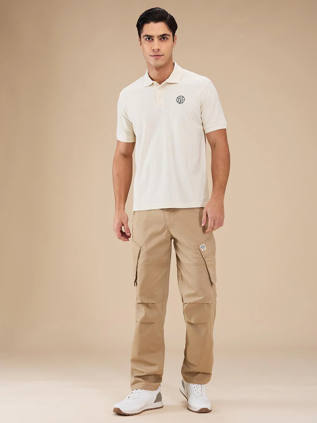 Khaki Slim Fit Cargo For Men By Being Human Clothing - Image 5