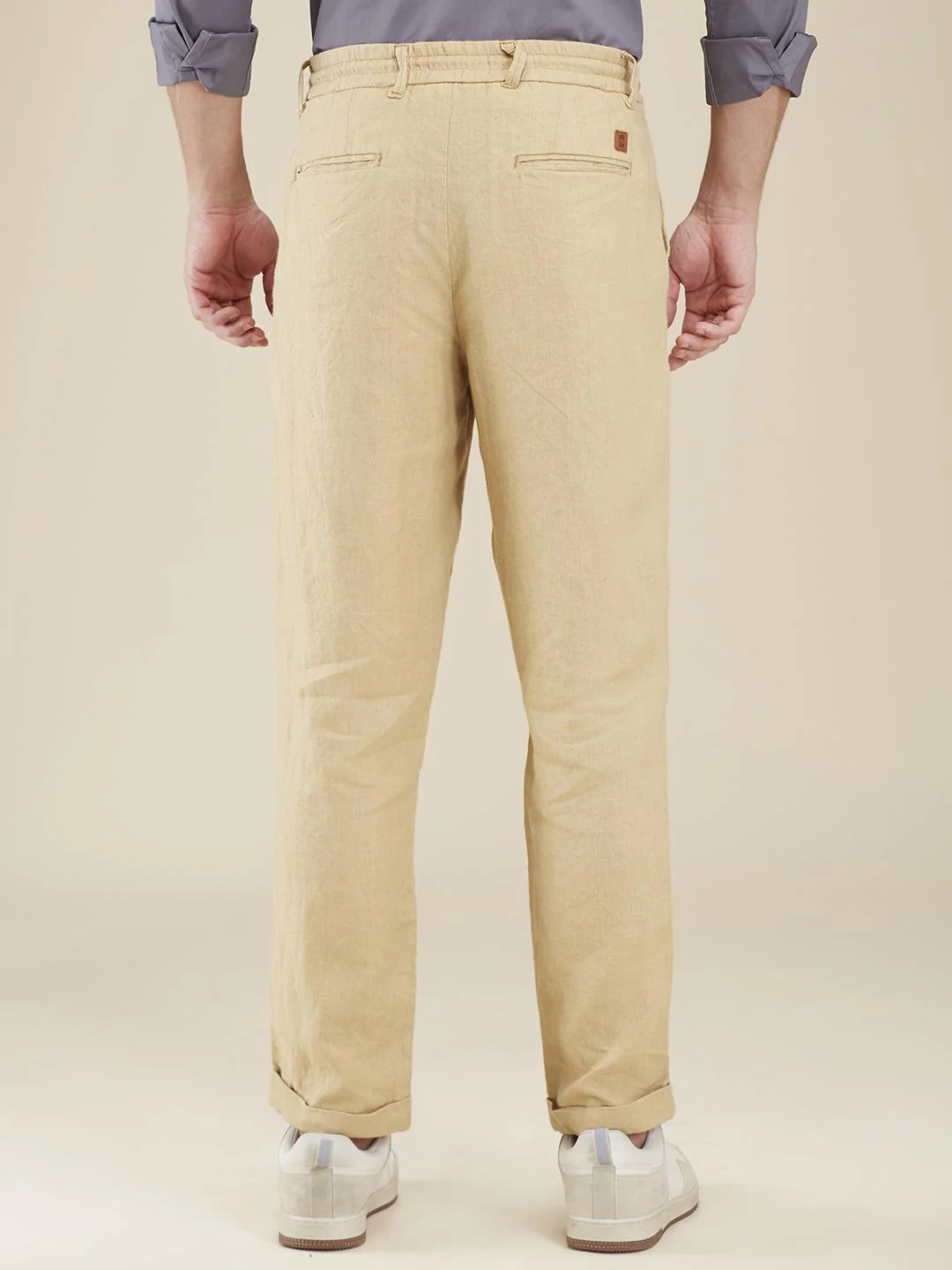 Khaki Regular Fit Joggers For Men By Being Human Clothing - Image 3