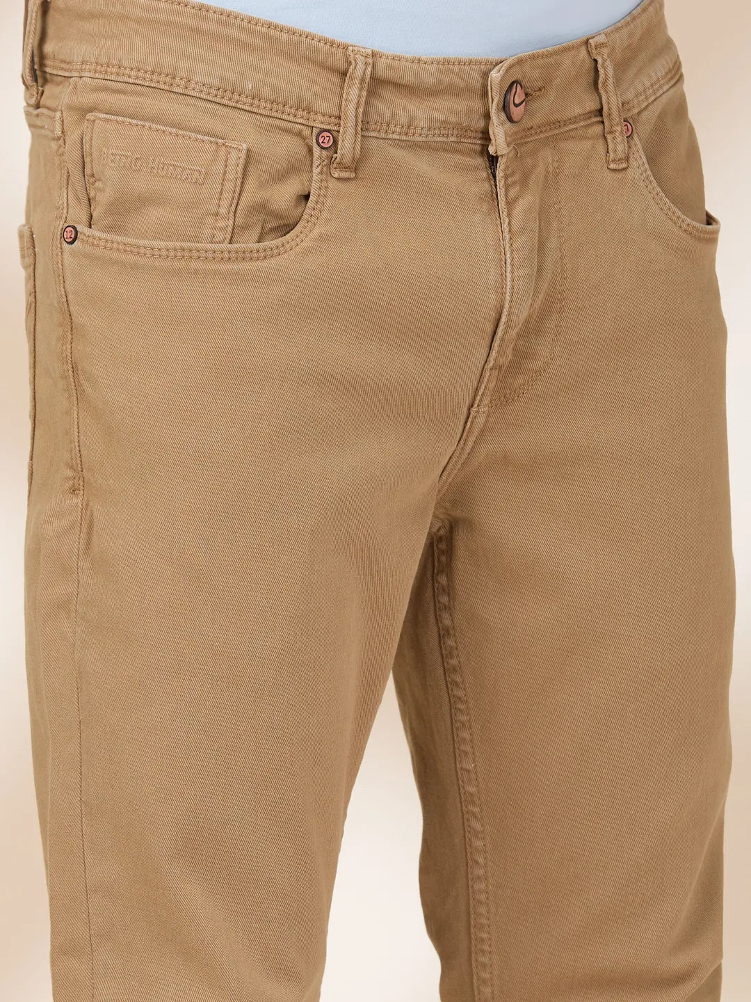 Khaki Cropped Fit Men's Denims by Being Human Clothing - Image 5