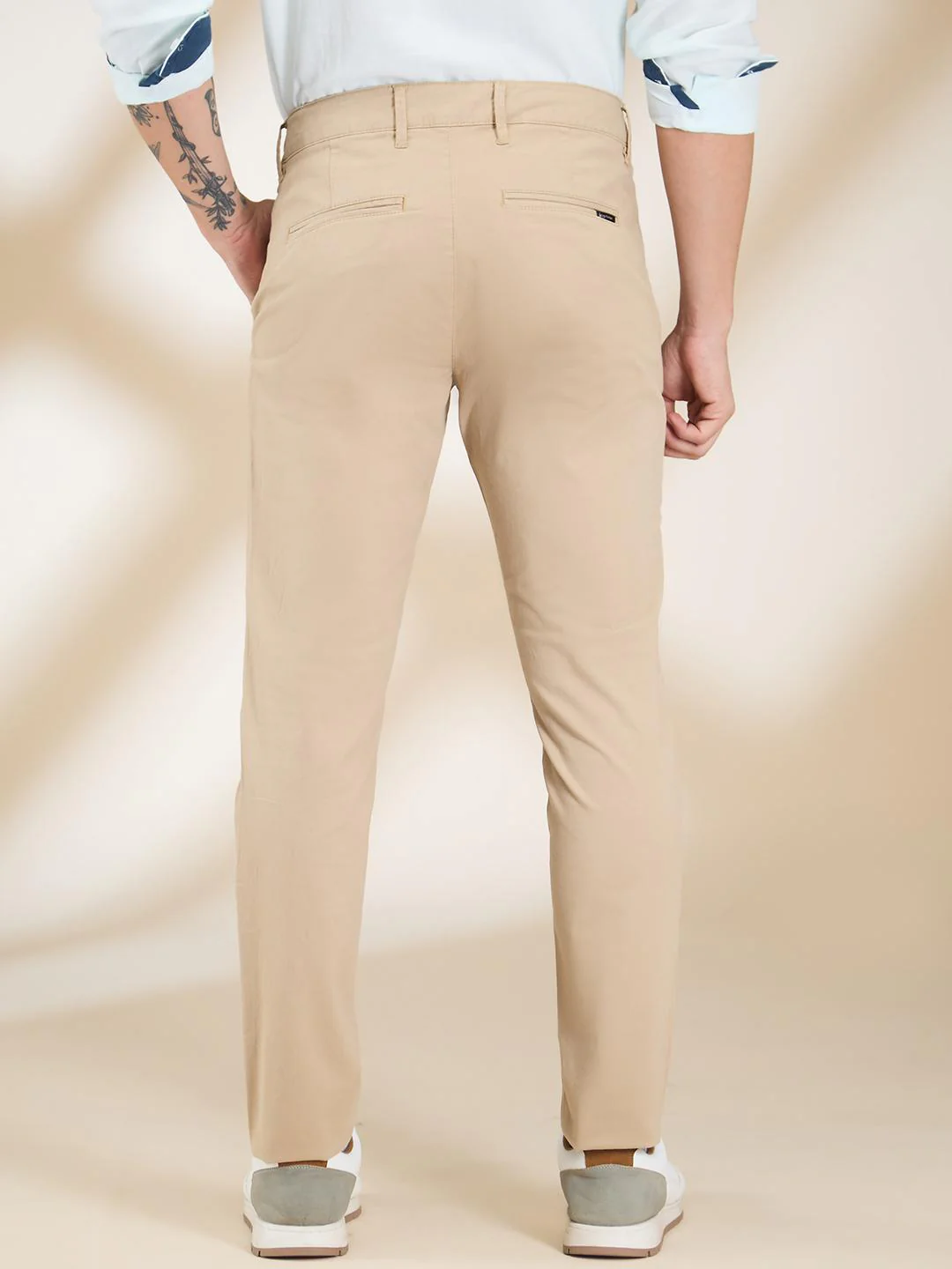 Khaki Slim Fit Chino For Men By Being Human Clothing - Image 3