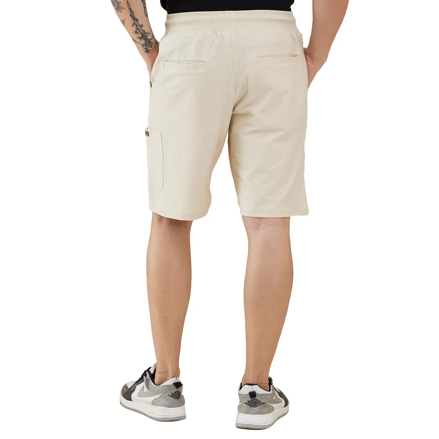 Beige Regular Fit Men's Shorts by Being Human Clothing - Image 3