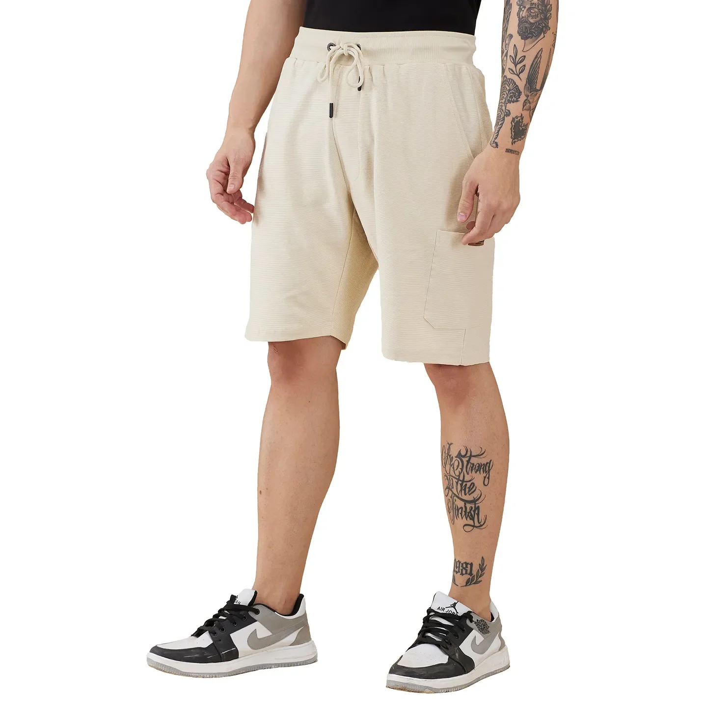 Beige Regular Fit Men's Shorts by Being Human Clothing - Image 4