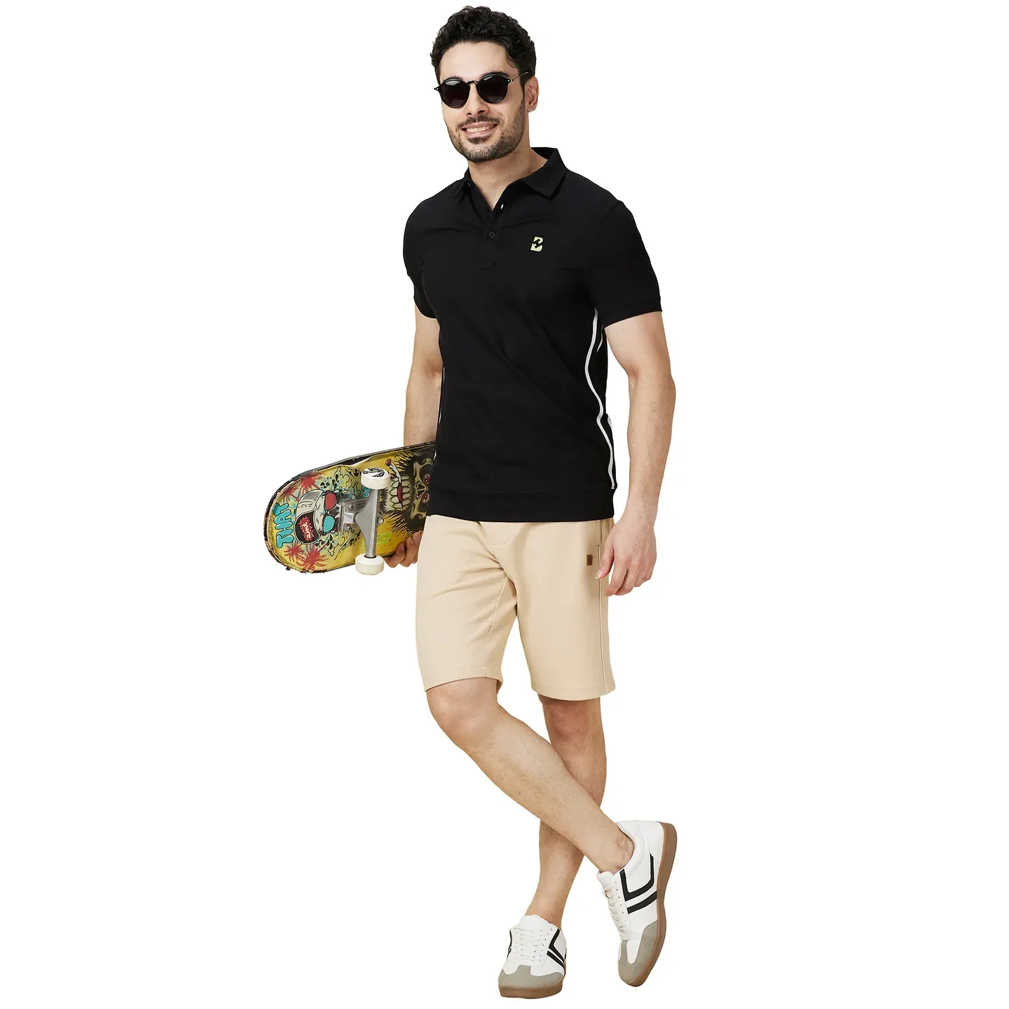 Beige Regular Fit Shorts For Men By Being Human Clothing - Image 6