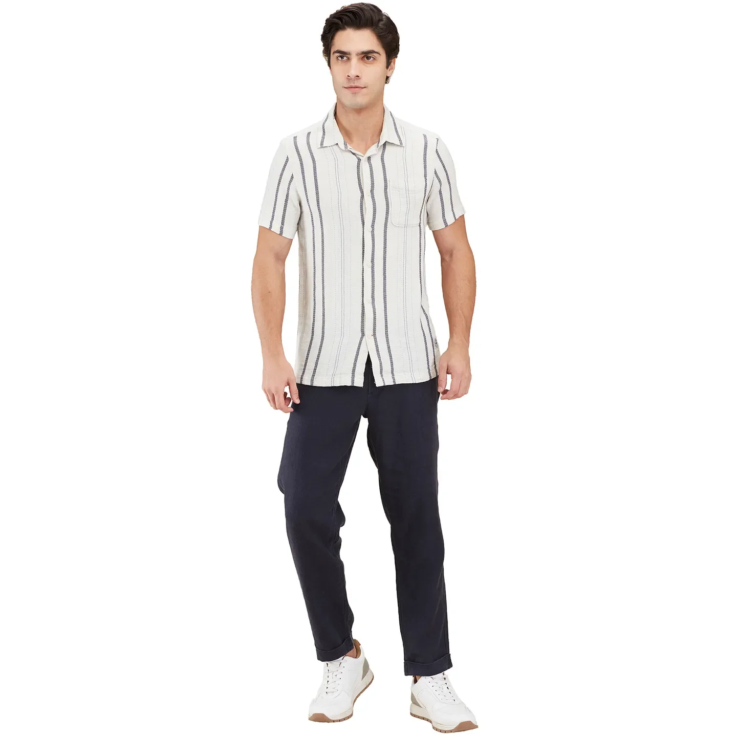 Cream Easy Fit Regular Collar Men's Shirt by Being Human Clothing - Image 2