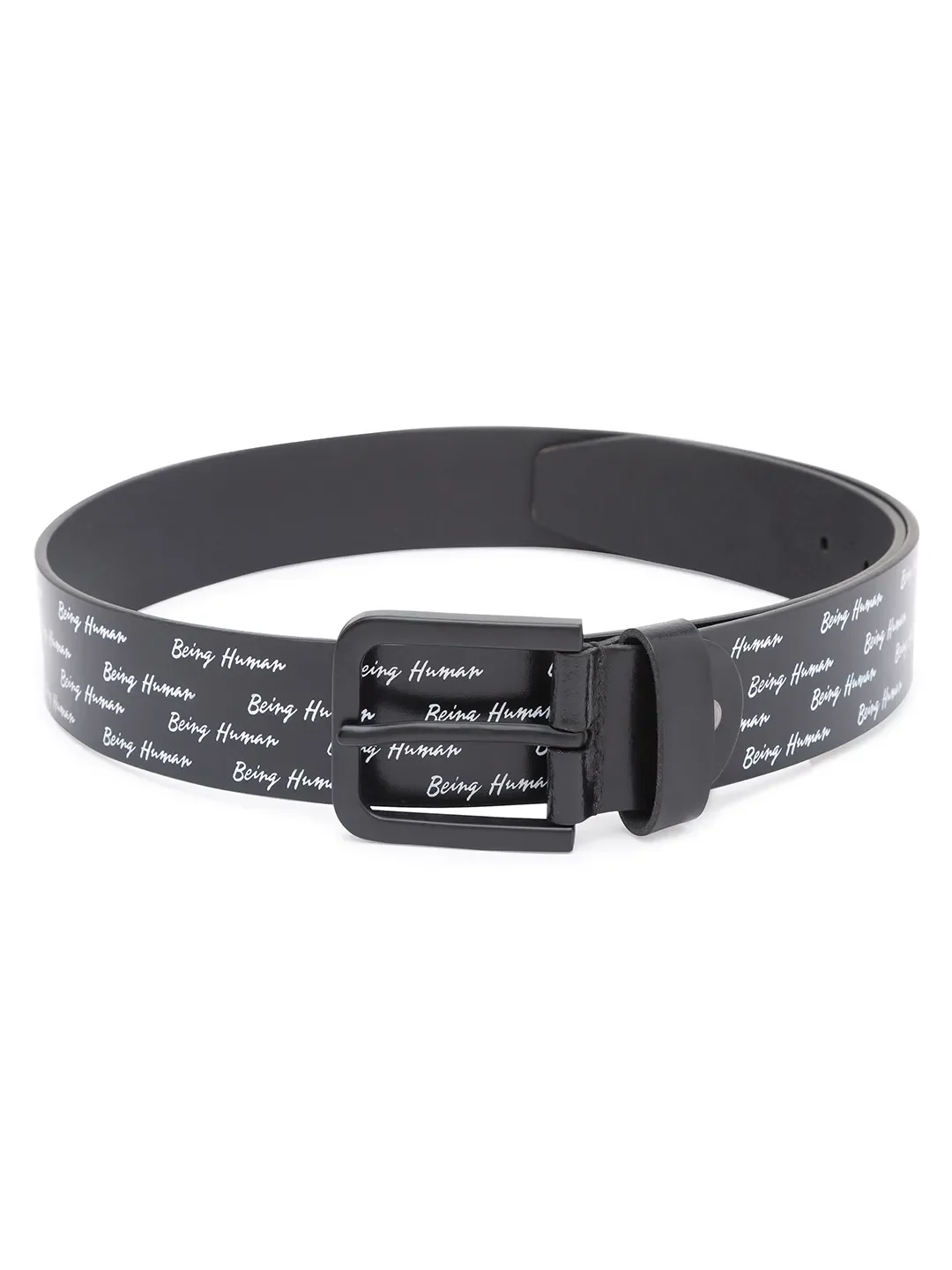 Black Leather Men's Belt By Being Human Clothing