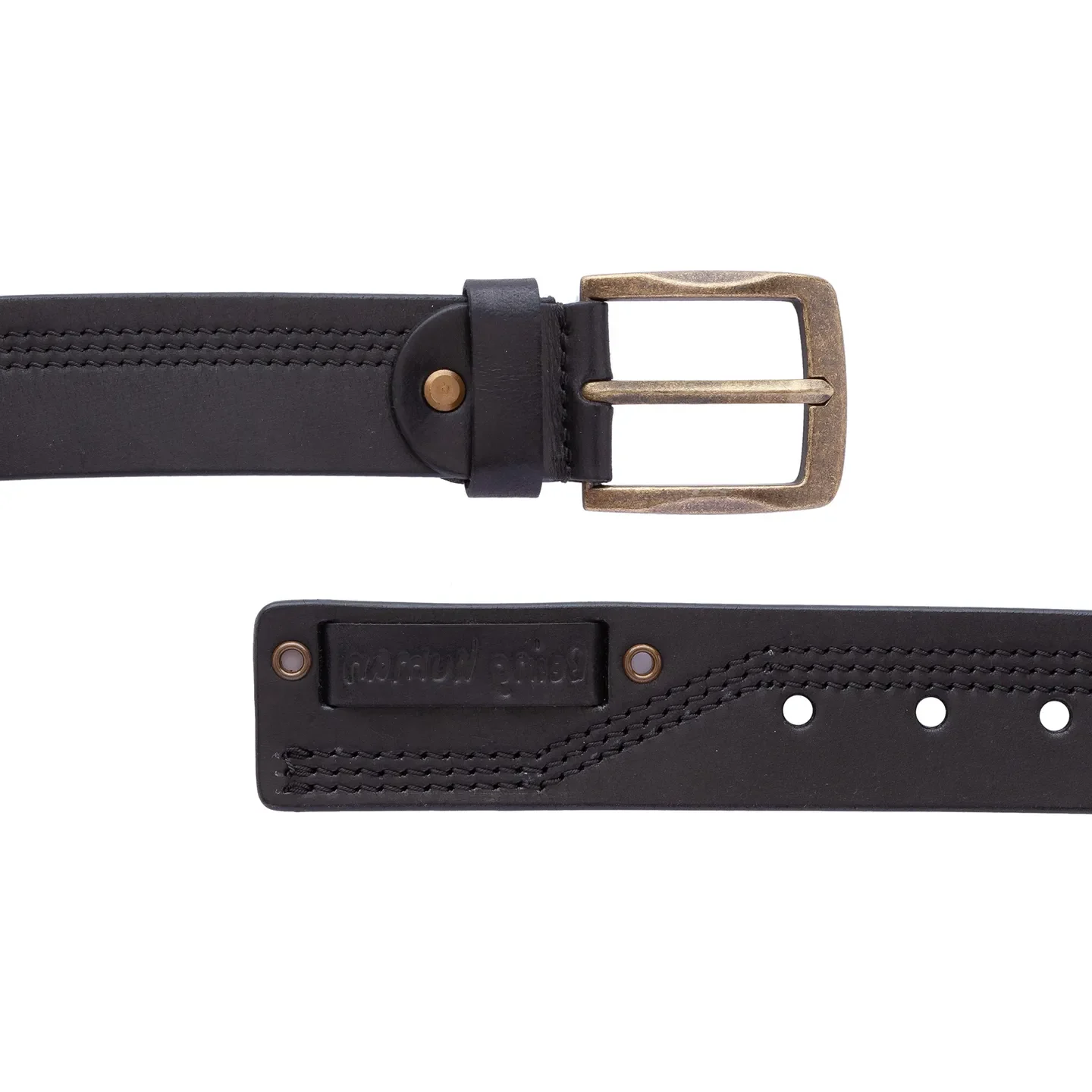 Black Leather Men's Belt By Being Human Clothing - Image 3
