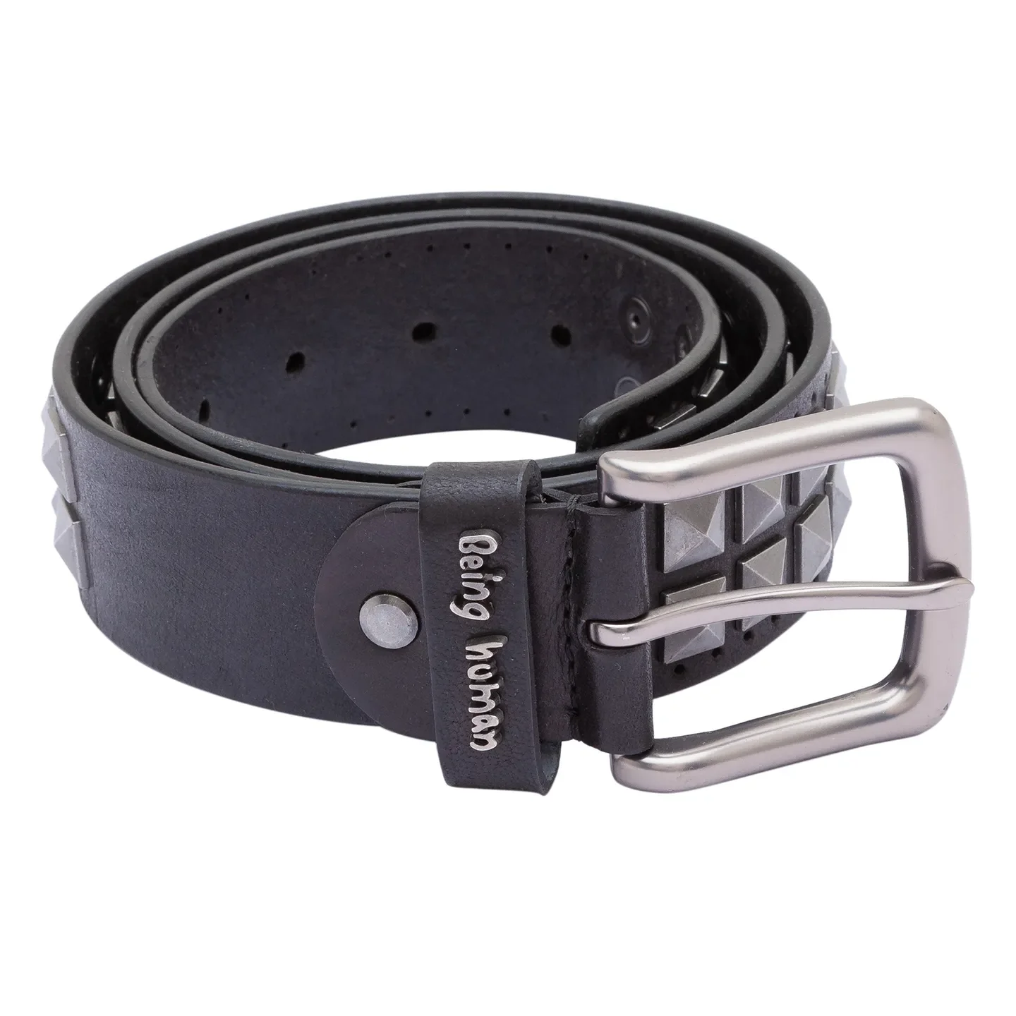 Black Leather Men's Belt By Being Human Clothing
