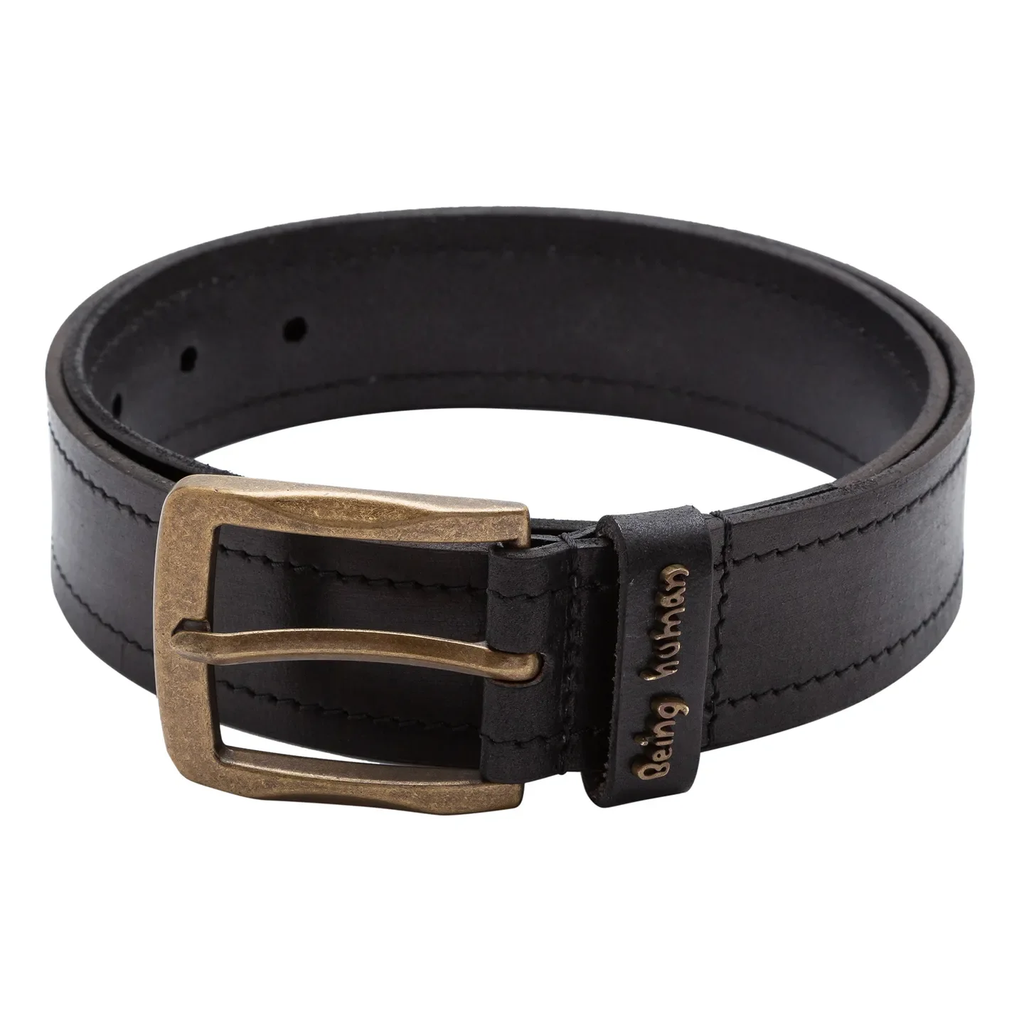 Black Leather Men's Belt By Being Human Clothing